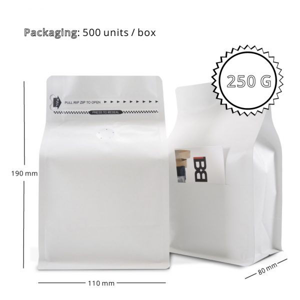 250g Box Bottom Bags with Slit - Image 2