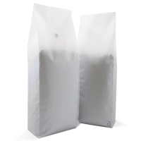 1kg side gusset bag with valve in matt white