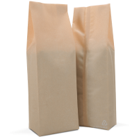 250g recyclable side gusset bag in matt brown
