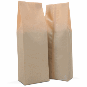 250g recyclable side gusset bag in matt brown