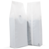 250g side gusset bag with valve in matt white
