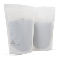 250g Stand up pouches with valve in matt white