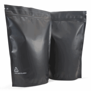 500g recyclable Stand up pouch in matt black
