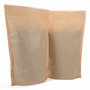 500g recyclable Stand up pouch in matt brown