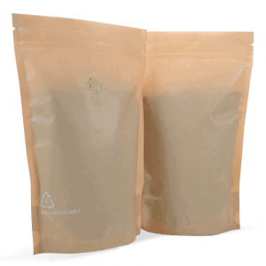 500g Stand up pouches brown with valve