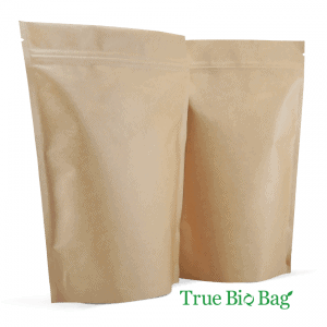 Bio 250g Side Gusset Bags with Valve, Natural Kraft