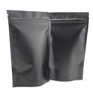 70g stand up pouches in matt black
