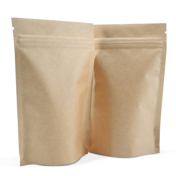 250 Side Gusset Bags with Valve and Tin Tie, Natural Kraft