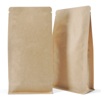 Side Gusset Bags with Valve, Natural Kraft