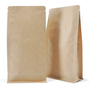 Side Gusset Bags with Valve, Natural Kraft