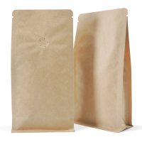 Side Gusset Bags with Valve, Natural Kraft