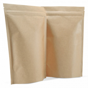 250 Side Gusset Bags with Valve and Tin Tie, Natural Kraft