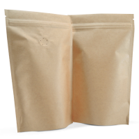 250 Side Gusset Bags with Valve and Tin Tie, Natural Kraft