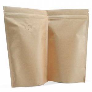 250 Side Gusset Bags with Valve and Tin Tie, Natural Kraft