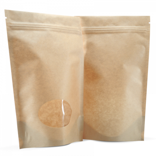 250 Side Gusset Bags with Valve and Tin Tie, Natural Kraft
