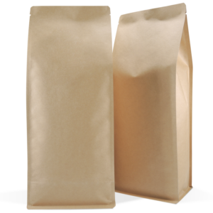 1kg Side Gusset Bags with Valve, Natural Kraft