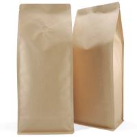 1kg Side Gusset Bags with Valve, Natural Kraft