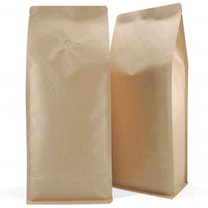 1kg Side Gusset Bags with Valve, Natural Kraft