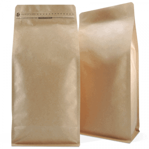 1kg Side Gusset Bags with Valve, Natural Kraft