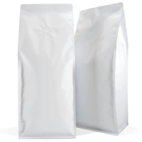 1kg Box bottom bag with valve in matt white
