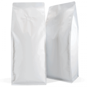 1kg Box bottom bag with valve in matt white