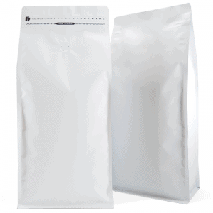 1kg box bottom bag with valve in matt white