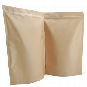 250 Side Gusset Bags with Valve and Tin Tie, Natural Kraft