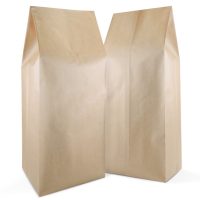 250 Side Gusset Bags with Valve and Tin Tie, Natural Kraft