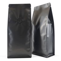 250g box bottom bag with valve in matt black