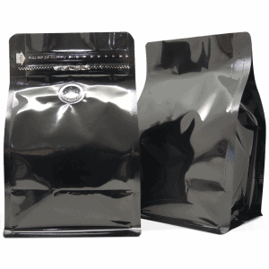 250g Box Bottom Bag with value in gloss black