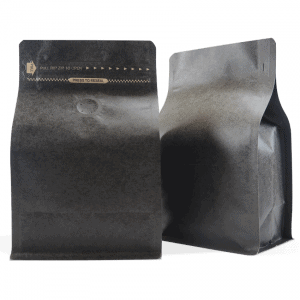 250g side gusset bag with valve in matt black