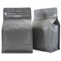 250g box bottom bag with valve in matt grey