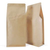 Side Gusset Bags with Valve, Natural Kraft