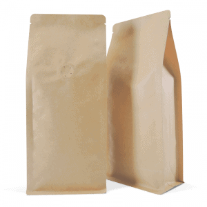 Side Gusset Bags with Valve, Natural Kraft
