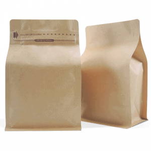 Side Gusset Bags with Valve, Natural Kraft