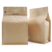 Side Gusset Bags with Valve, Natural Kraft