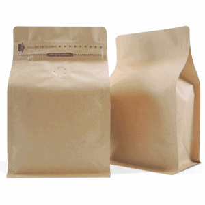 Side Gusset Bags with Valve, Natural Kraft
