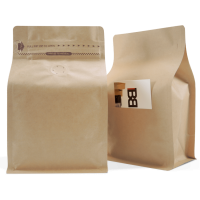 250 Side Gusset Bags with Valve and Tin Tie, Natural Kraft