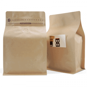 250 Side Gusset Bags with Valve and Tin Tie, Natural Kraft