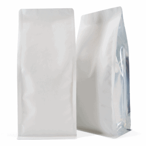 250g Box Bottom Bag with value in matte white