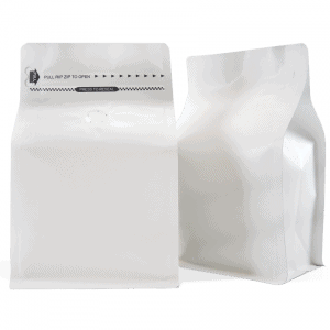 250g White Matt Box Bottom Bag with Valve