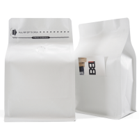 250g White Matt Box Bottom Bag with Valve and Slit