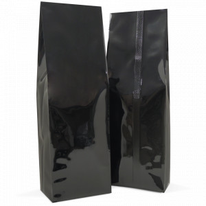 250g Side gusset bag without valve in gloss black