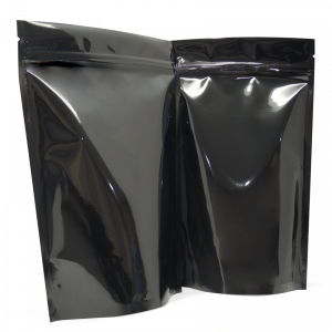 250g stand up pouch in gloss black