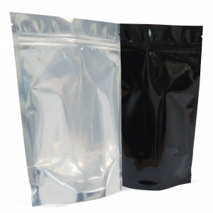 250g stand up pouch in black and clear