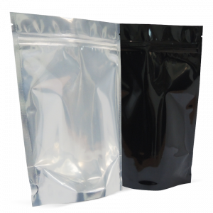 250g stand up pouch in black and clear