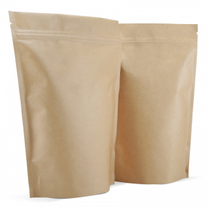 250 Side Gusset Bags with Valve and Tin Tie, Natural Kraft