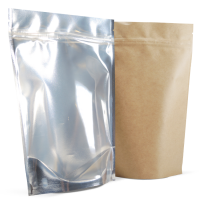 250 Side Gusset Bags with Valve and Tin Tie, Natural Kraft