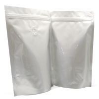 250g Side Gusset bag with valve in gloss white
