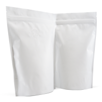 250g Stand up pouches with valve in matt white